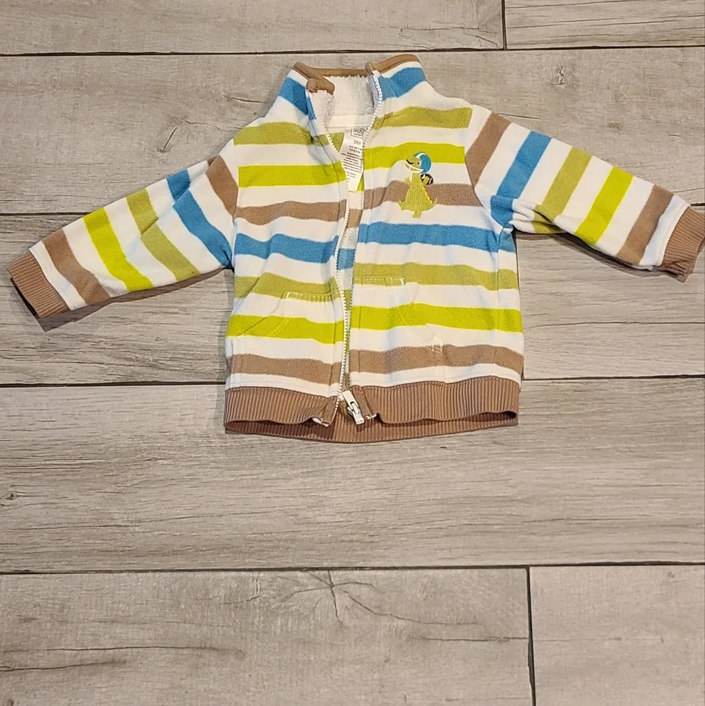 🦔Baby Dino Striped fleece zip up🌻